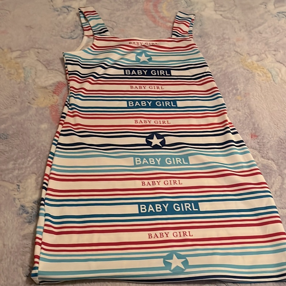 Sexy red, white and blue body con Dress